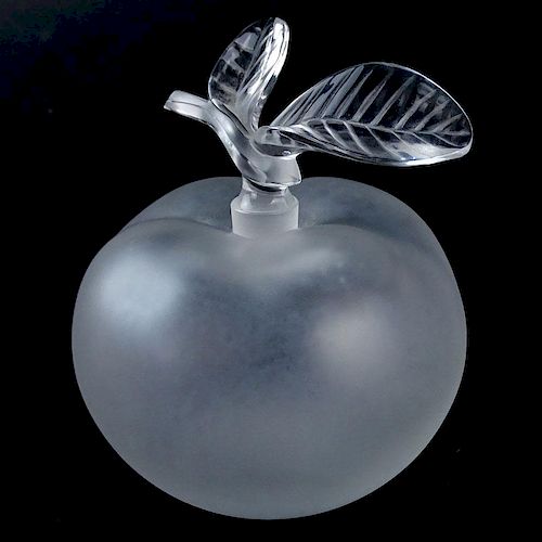 Lalique Frosted Crystal Apple Form Perfume Bottle