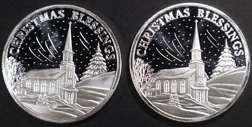 (2) 1 OZ .999 SILVER 2023 XMAS BLESSINGS ROUNDS