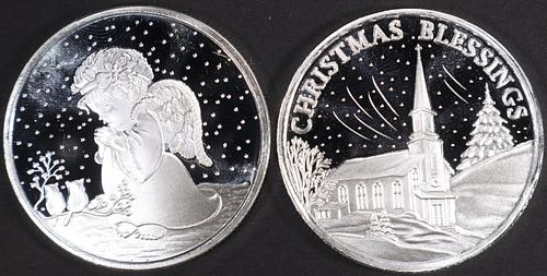 (2) 1 OZ .999 SILV 2023 ANGEL & BLESSINGS ROUNDS