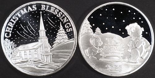(2) 1 OZ .999 SILV 2023 SLED & BLESSINGS ROUNDS