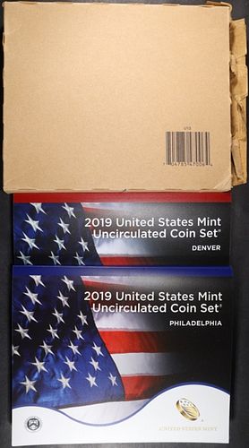 2013 (BROWN BOX) & 2019 US MINT SETS