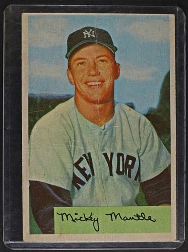 1954 BOWMAN MICKEY MANTLE CARD (CREASED)