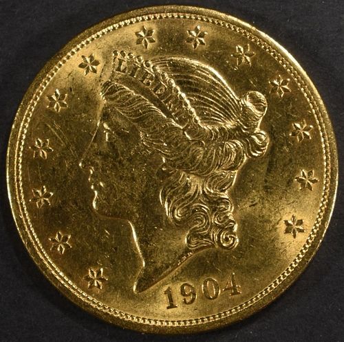 1904 $20 GOLD LIBERTY CH BU