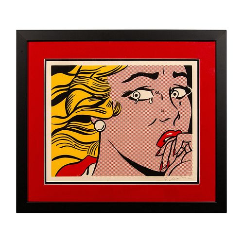 Roy Lichtenstein (After), Lithograph, Crying Girl, Signed