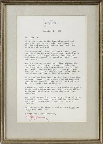 JERRY LEWIS THE NUTTY PROFESSOR SIGNED LETTER