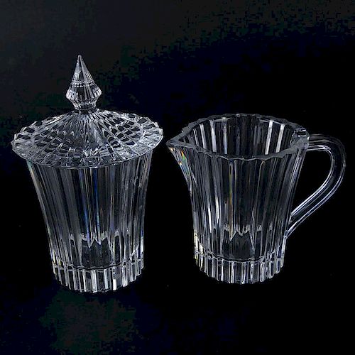 Baccarat Mille Nuits Crystal Creamer and Covered Sugar in Fitted Box