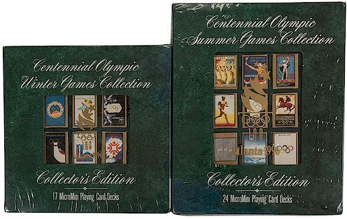 Two United States Playing Card Co. Collector’s Edition Winter & Summer Olympics Playing Cards.