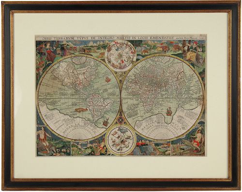 Petrus Plancius, Engraved World Map