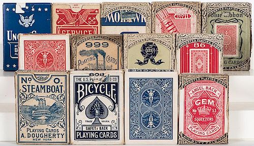 Group of 13 Vintage Playing Card Decks.