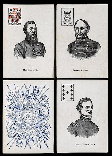 Mortimer Nelson Civil War Confederate Generals Playing Cards.