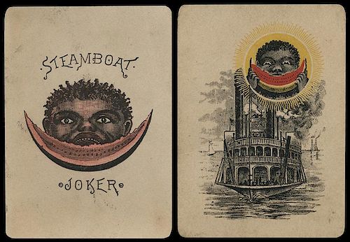 Two United States Playing Card Co. Steamboat #999 “Watermelon Jokers.”