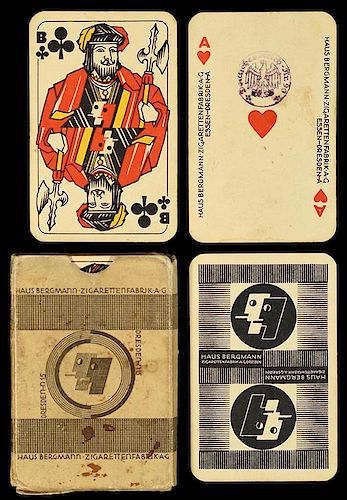 Vass “Haus Bergmann Zigarettenfabrik” Advertising Playing Cards.