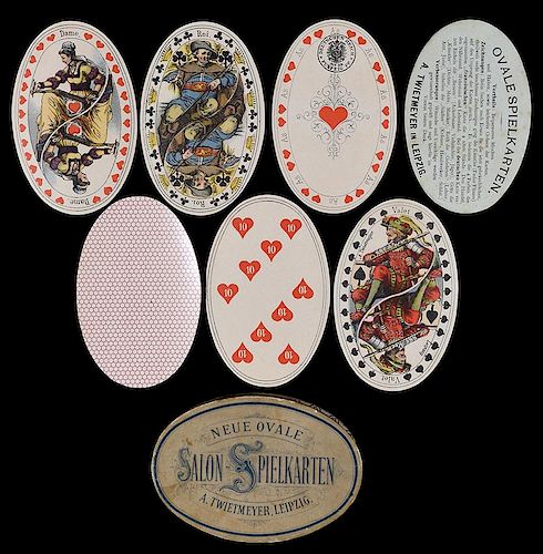 A. Twietmeyer “Neue Oval Salon Spielkarten” Designed by Fedor Flinze and published by Friedrich Günthel.