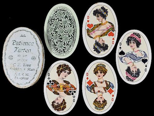 C.L. Wüst Oval Patience Playing Cards.
