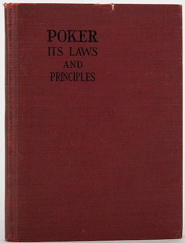 Crofton, Algernon. Poker, Its Laws and Principles.