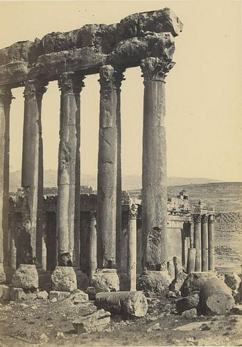 EGYPT. Baalbec, the Great Pillars and Smaller Temple. C1860