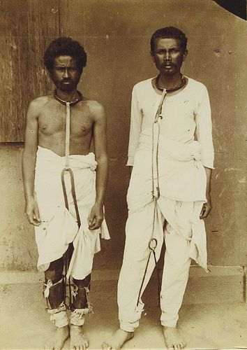 MADAGASCAR. Prisoners in shackles, Madagascar, c1900