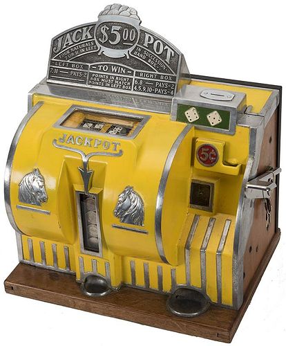 Bally Manufacturing Co. 5 Cent Reliance Dice Slot Machine.