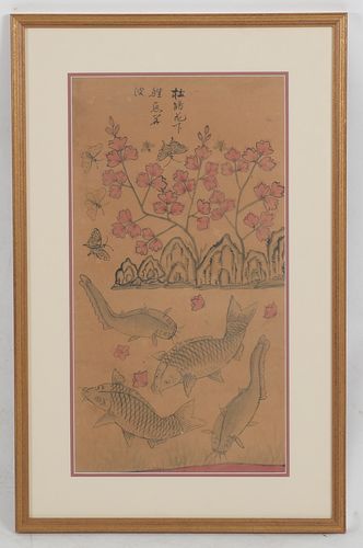 A Korean Minhwa, Folk Art Painting