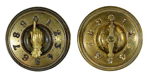 Pair of Brass Whist Markers.