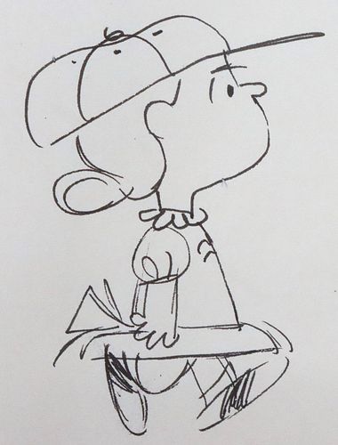 Original Peanut's Lucy Drawing by Artist