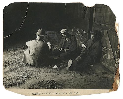 Eleven Miscellaneous Photographs of People Playing Cards.