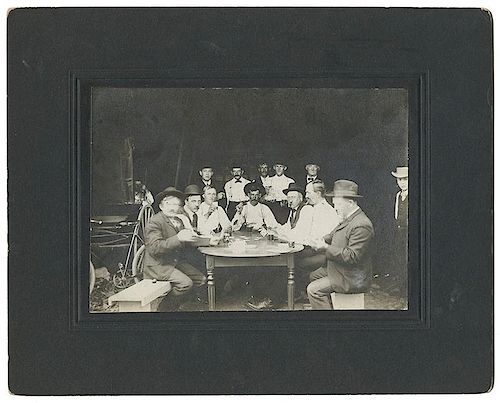 Three Photographs of Card Players.