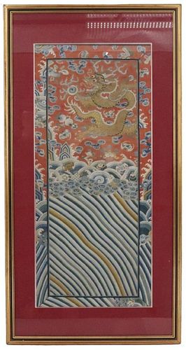 Imperial Chinese  5 Claw Dragon Silk Court Textile
