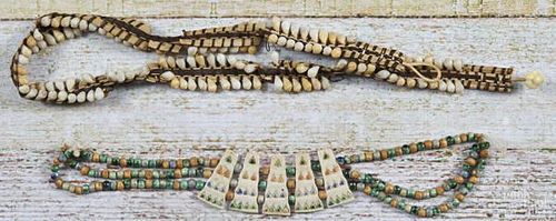 Early Native American seed bead rope necklace,