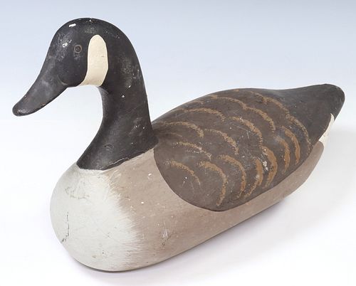 CARVED & PAINTED WEIGHTED CANADA GOOSE DECOY