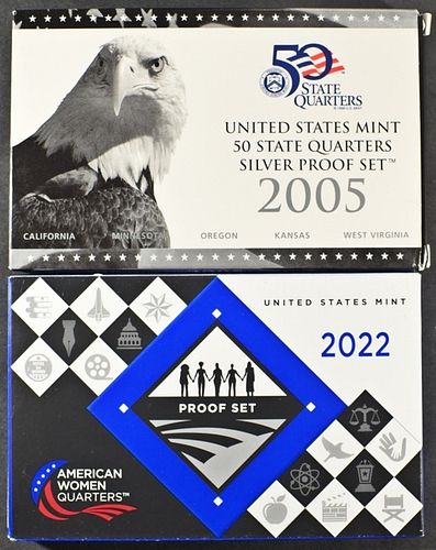 2005 (SILVER) & 2022 US QUARTERS PROOF SETS