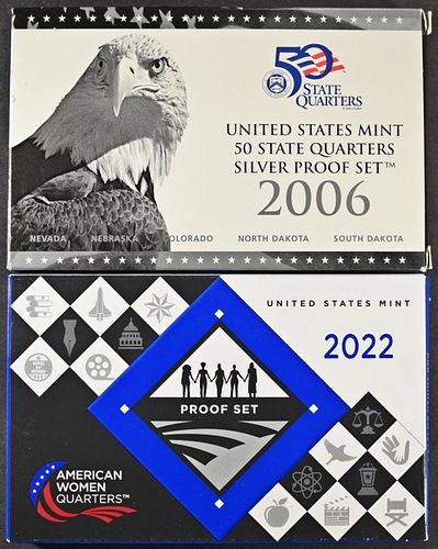 2006 (SILVER) & 2022 US QUARTERS PROOF SETS