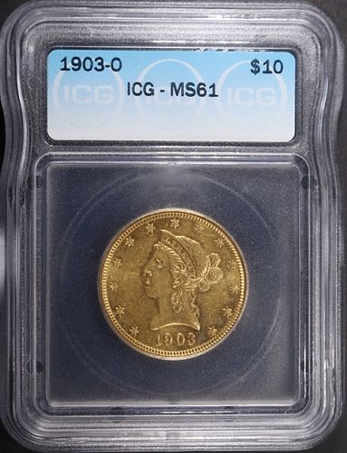 1903-O $10 LIBERTY GOLD COIN ICG MS61