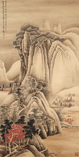 Attributed to Zhang Daqian, Chinese Imitation Song Snow Scenery Painting