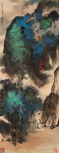 Attributed to Zhang Daqian, Chinese Splashing Colorful Landscape Painting