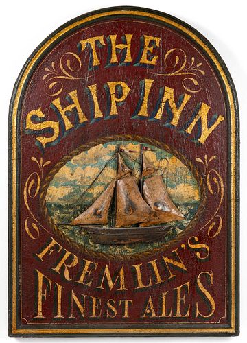 "THE SHIP INN" TAVERN-STYLE SIGN