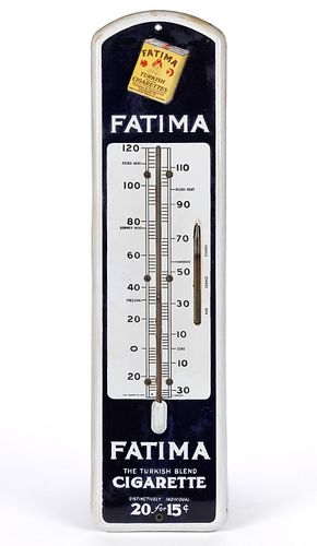 FATIMA CIGARETTES PORCELAIN ADVERTISING THERMOMETER