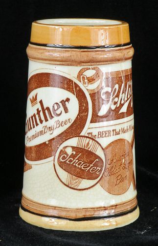 1960 Gunther/Schlitz/Schaefer/Standard Beers 5 Inch Mug