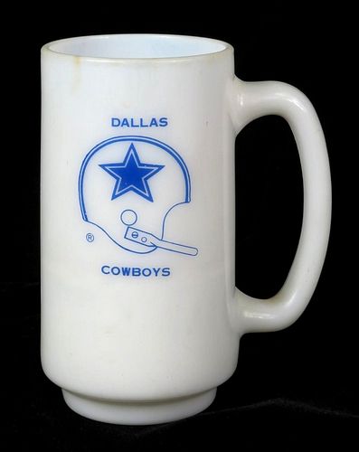 1971 Dallas Cowboys Football Milk Glass 5½ Inch Mug 