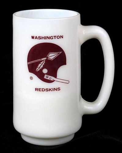 1971 Washington Redskins Football Milk Glass 5½ Inch Mug 