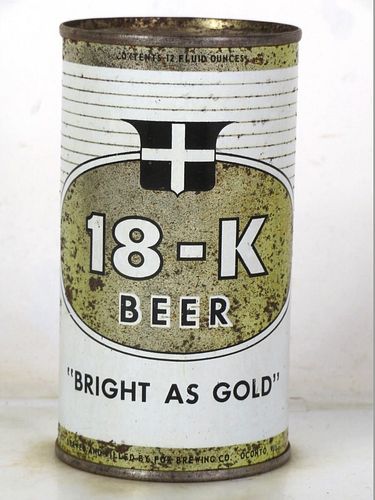 1962 18-K Beer 12oz 59-16 Flat Top Oconto Wisconsin
