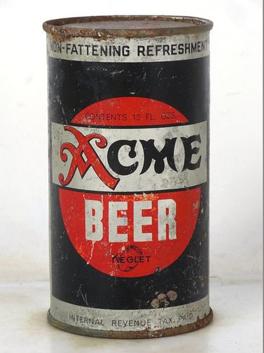 1936 Acme Beer 12oz OI-11 Opening Instruction Can San Francisco California