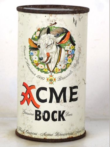 1953 Acme Bock Beer 12oz 29-16 Flat Top San Francisco California