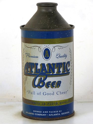 1947 Atlantic Beer 12oz 150-27 High Profile Cone Top Atlanta Georgia