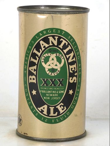 1953 Ballantine's Ale 12oz 33-15.1a Flat Top Newark New Jersey