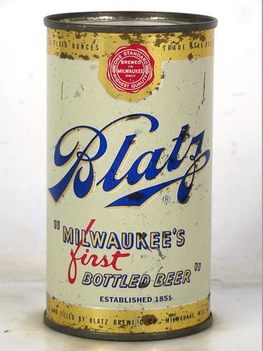 1950 Blatz Beer 12oz 39-10v1.2 Flat Top Milwaukee Wisconsin