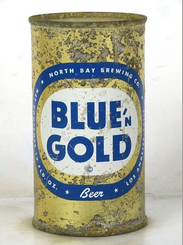 1951 Blue & Gold Beer 12oz 39-36 Flat Top Los Angeles California