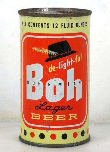 1957 Boh Lager Beer 12oz 40-11 Flat Top Fall River Massachusetts