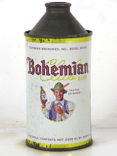 1956 Bohemian Club Beer 12oz 154-03.1 High Profile Cone Top Boise Idaho