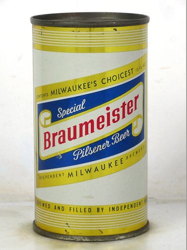 1958 Braumeister Pilsener Beer 12oz 41-15.2 Bank Top Milwaukee Wisconsin